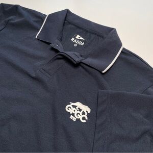 RADDA‎ A-Ko Short Sleeve Polo Mens Medium GPGC Griffith Park Golf Club Logo Blue
